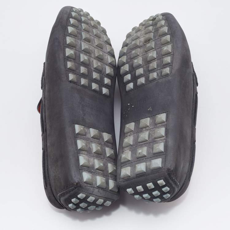 Pre Owned Hermes Grey Nubuck Leather Kennedy Loafers Size 41