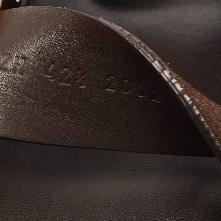 Pre Owned Hermes Brown Suede Ankara Sandals Size 42.5 