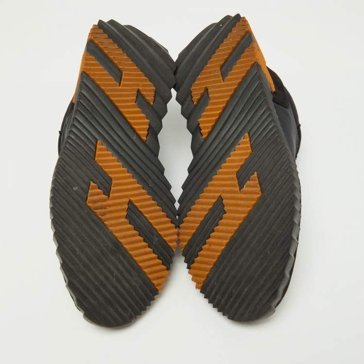 Pre Owned Hermes Black Suede and Neoprene Bouncing Sneakers Size 39