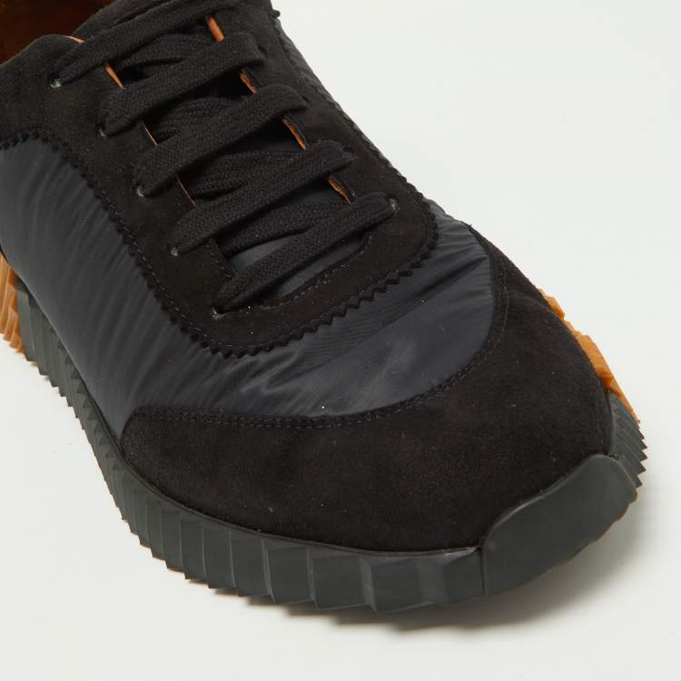 Pre Owned Hermes Black Suede and Neoprene Bouncing Sneakers Size 39