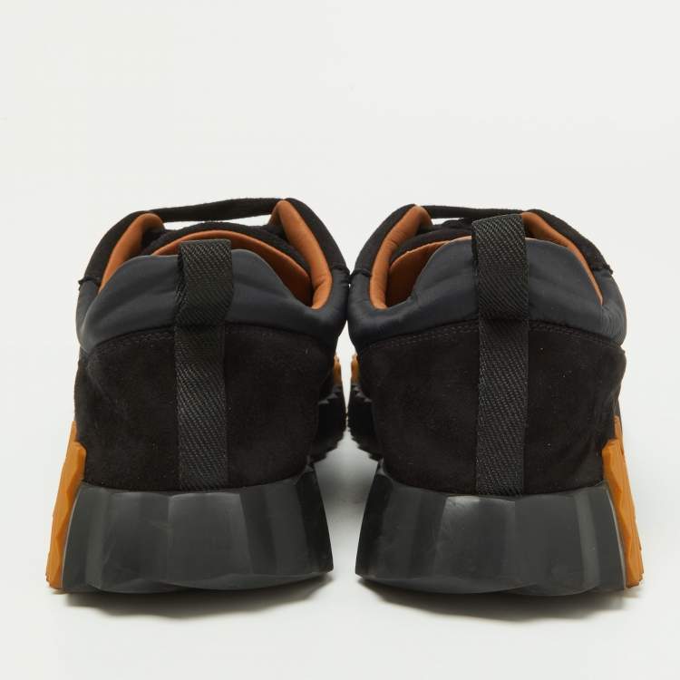 Pre Owned Hermes Black Suede and Neoprene Bouncing Sneakers Size 39