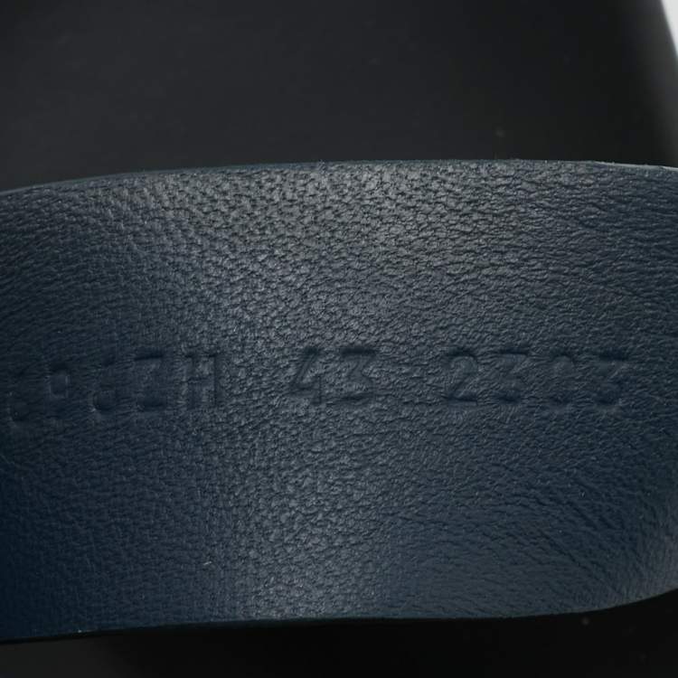 Pre Owned Hermes Navy Blue Suede Genius Flat Sandals Size 43