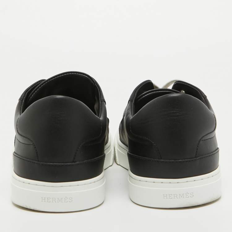 Pre Owned Hermes Black Leather Day Sneakers Size 44