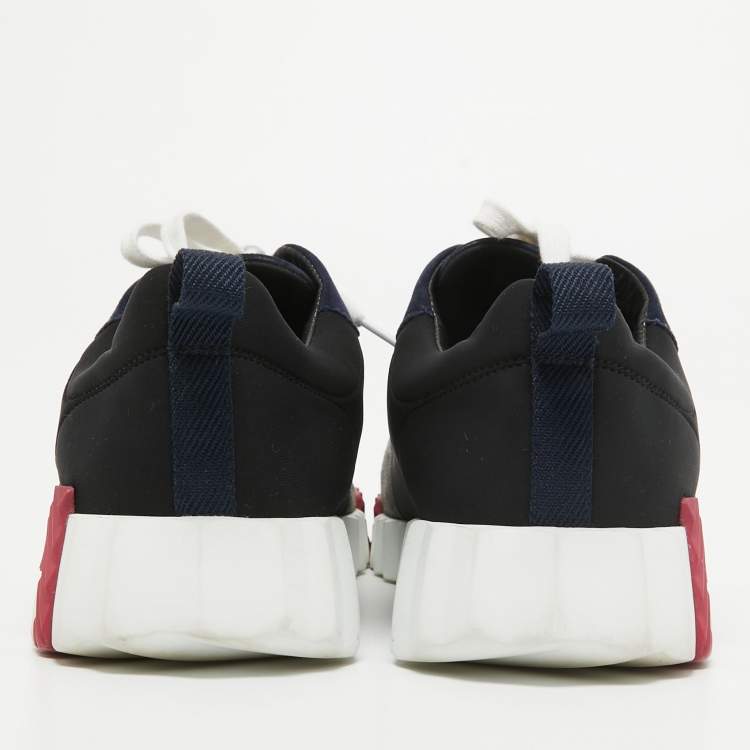 Pre Owned Hermes Multicolor Neoprene and Suede Bouncing Sneakers Size 41