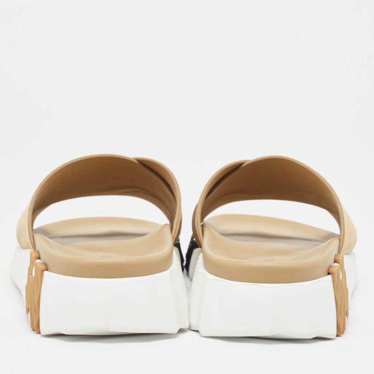 Pre Owned Hermes Beige Suede Infra Sandals Size 45