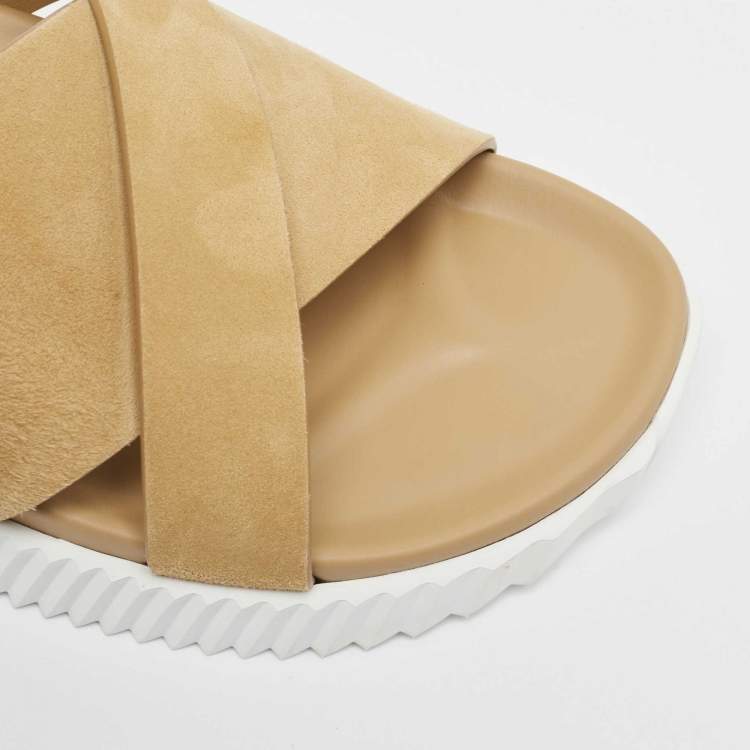 Pre Owned Hermes Beige Suede Infra Sandals Size 45