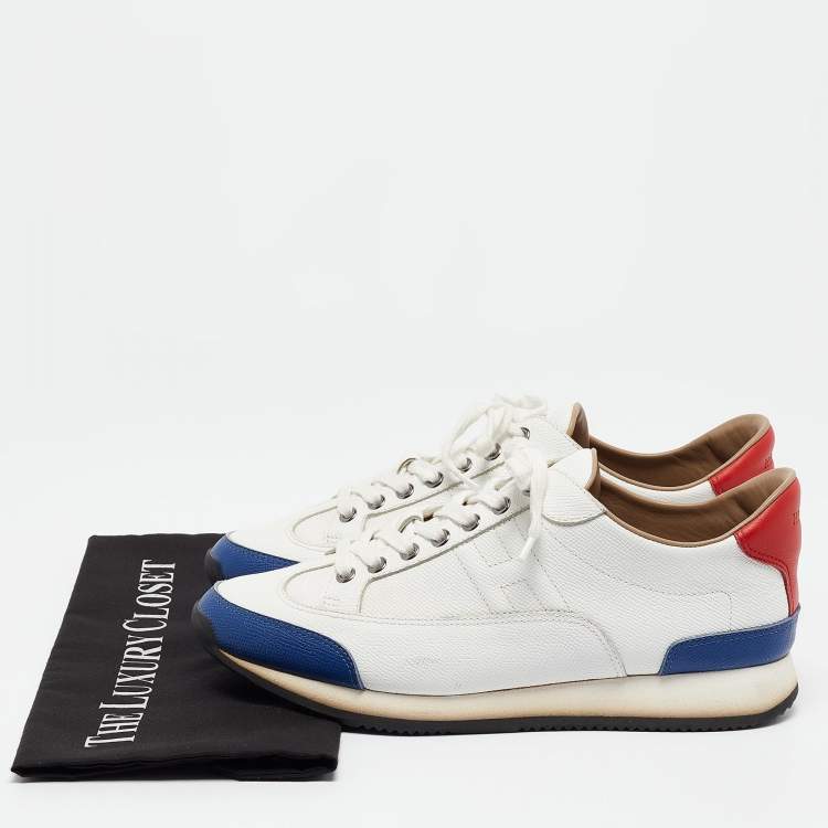 Pre Owned Hermes Tricolor Leather Quicker Sneakers Size 41