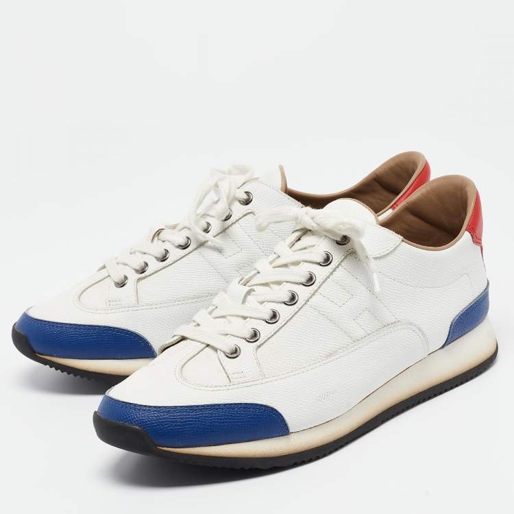 Pre Owned Hermes Tricolor Leather Quicker Sneakers Size 41