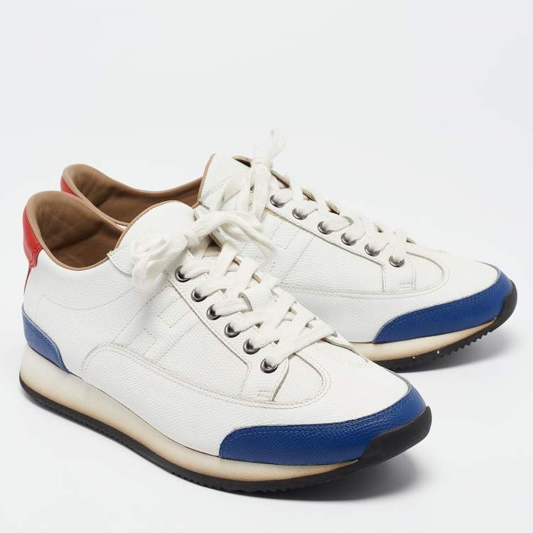 Pre Owned Hermes Tricolor Leather Quicker Sneakers Size 41