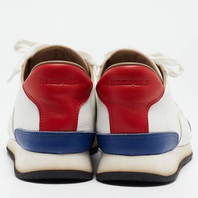Pre Owned Hermes Tricolor Leather Quicker Sneakers Size 41