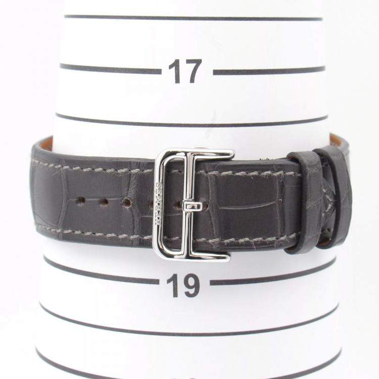 Pre Owned Hermes Black Titanium Le Temps Voyageur W057258WW00 Automatic Men's Wristwatch 41 mm