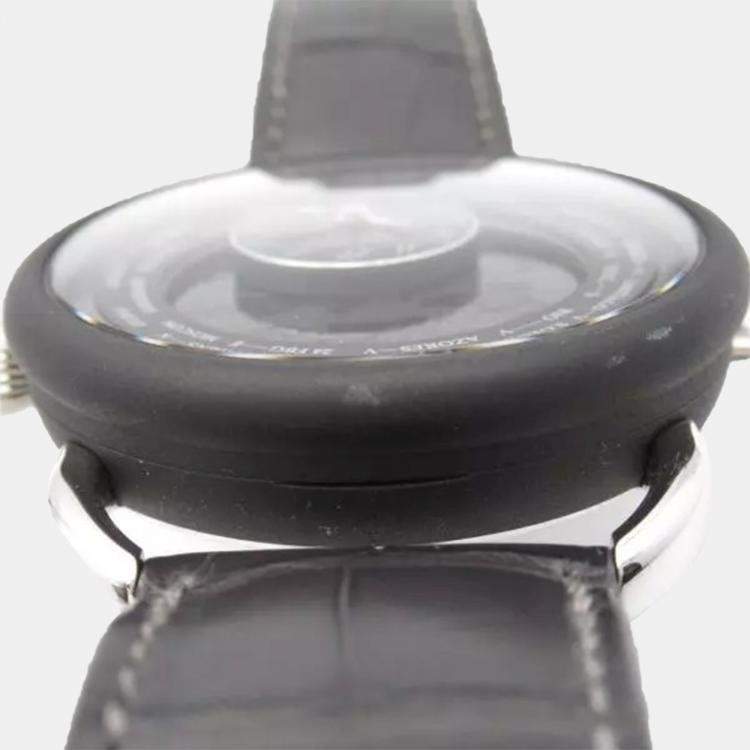 Pre Owned Hermes Black Titanium Le Temps Voyageur W057258WW00 Automatic Men's Wristwatch 41 mm