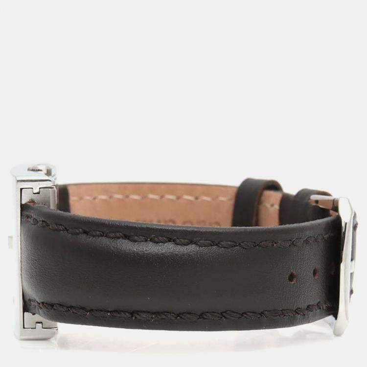 Pre Owned Hermes Belt BE1.210 Quartz White Stainless Steel Men's Wristwatch 26 mm
