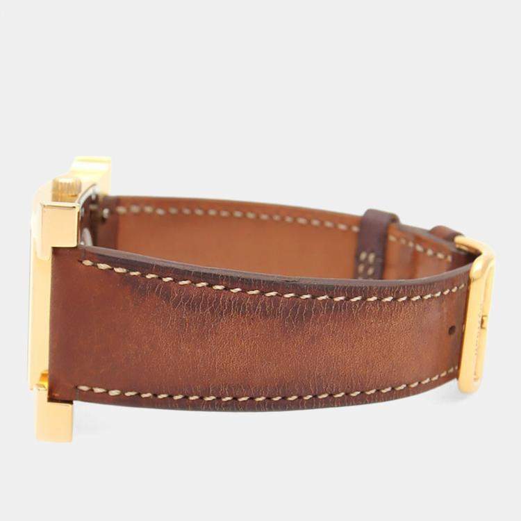 Pre Owned Hermes Heure H HH1.801 Quartz Gold Plated Stainless Steel Men's Wristwatch 20.5 mm