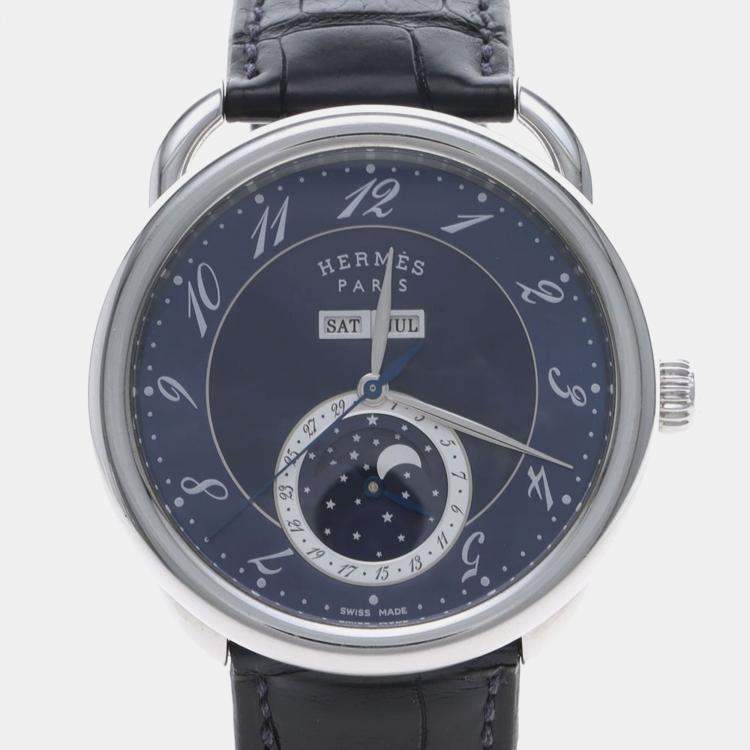 Pre Owned Hermes Arceau AR8.810 Automatic Stainless Steel Men's Wristwatch 43 mm