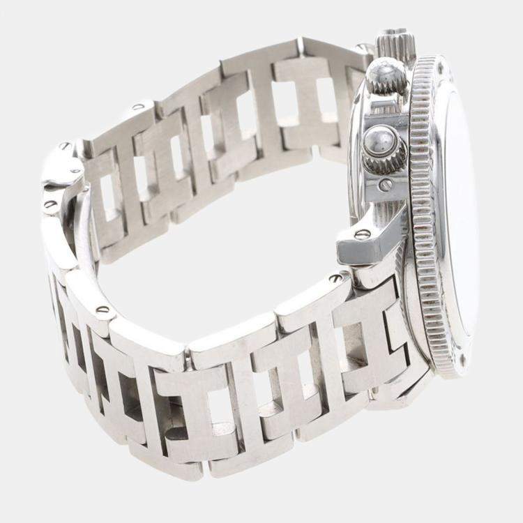 Pre Owned Hermes Clipper Chronograph CL2.910 Automatic Black Stainless Steel Men's Wristwatch 40mm