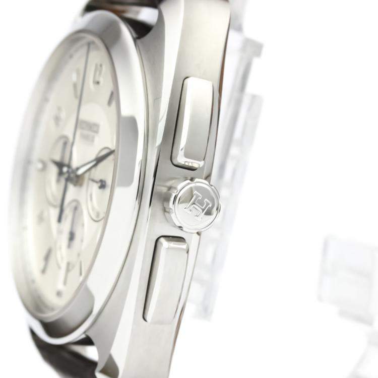 Pre Owned Hermes Silver Stainless Steel Dressage DR5.910 Automatic Men's Wristwatch 41 MM