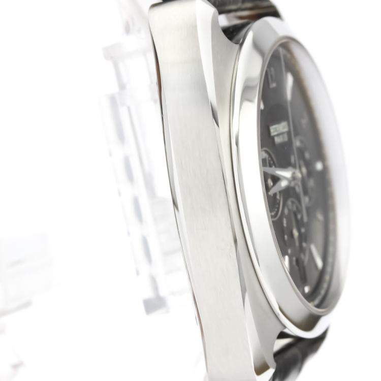 Pre Owned Hermes Black Stainless Steel Dressage Chronograph Automatic DR5.910 Men's Wristwatch 41 MM