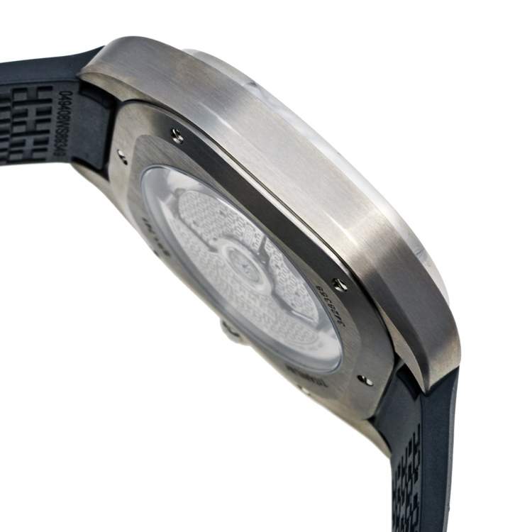 Pre Owned Hermes Grey Titanium Rubber H08 SP1.471 Men's Wristwatch 39 mm