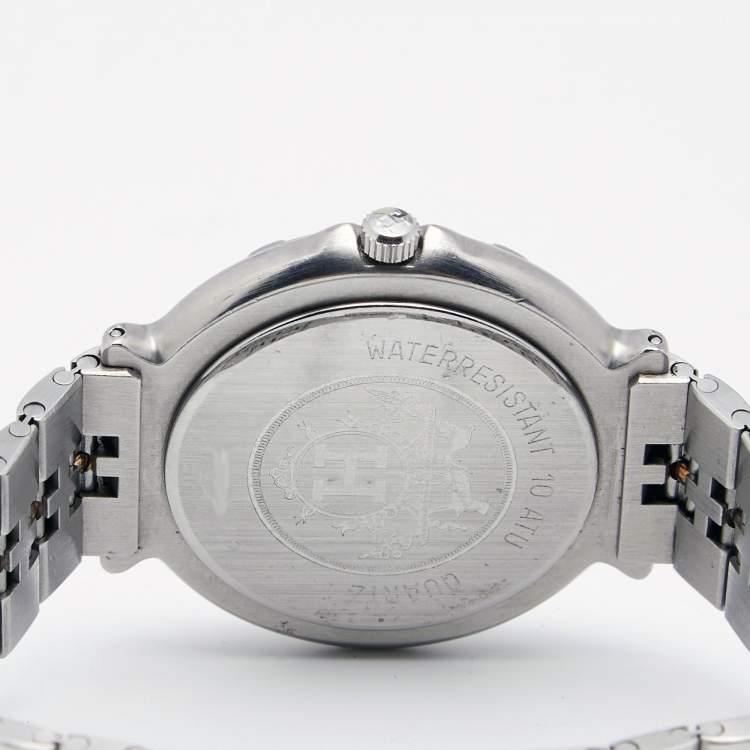 Pre Owned Hermes Silver Stainless Steel & Gold Plated Captain Nemo Quartz Men's Wristwatch 36MM