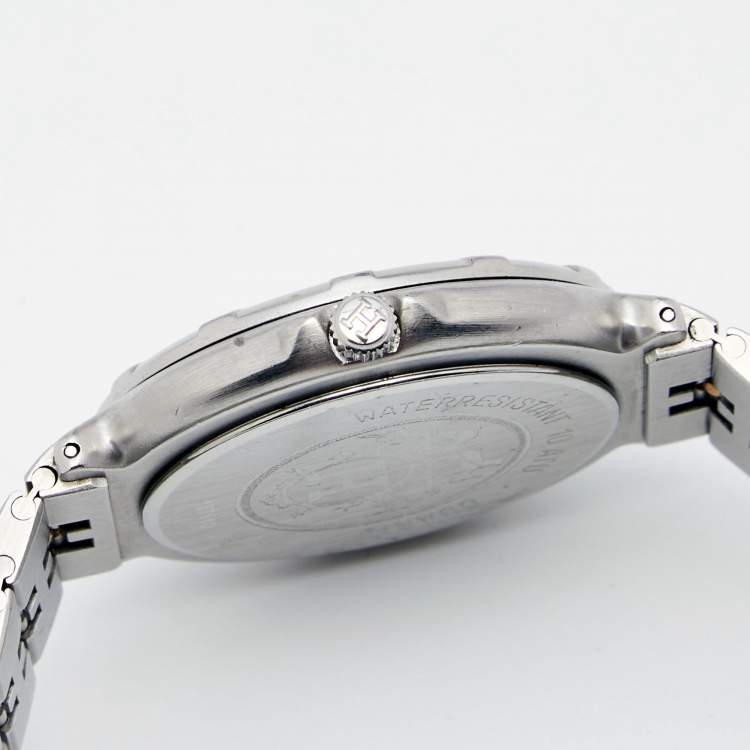 Pre Owned Hermes Silver Stainless Steel & Gold Plated Captain Nemo Quartz Men's Wristwatch 36MM