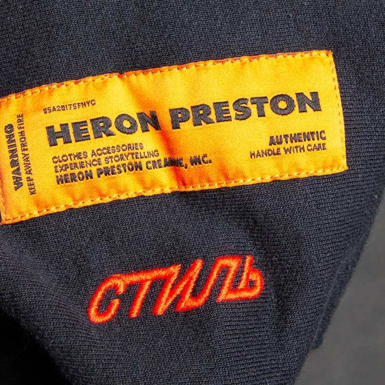Pre Owned Heron Preston Black Knit Handle Zip Hoodie S