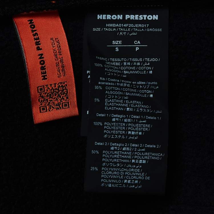Pre Owned Heron Preston Black Graphic Print Cotton Sweatshirt S