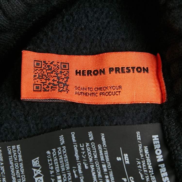 Pre Owned Heron Preston Black Printed Cotton Jogger Pants S
