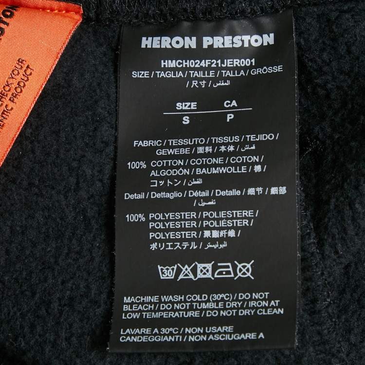 Pre Owned Heron Preston Black Printed Cotton Jogger Pants S