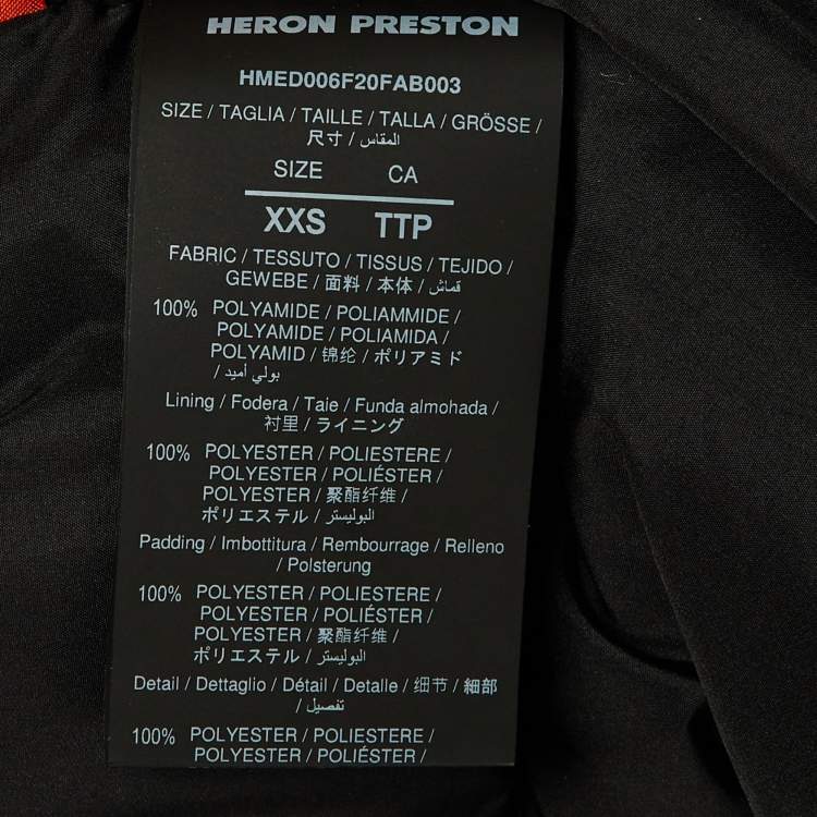 مملوكة مسبقًا Heron Preston Black Nylon Puffer Jacket XXS