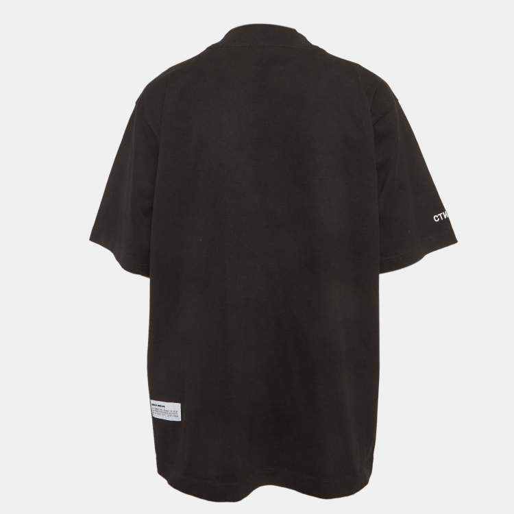 Pre Owned Heron Preston Black Jersey Crewneck T-Shirt L