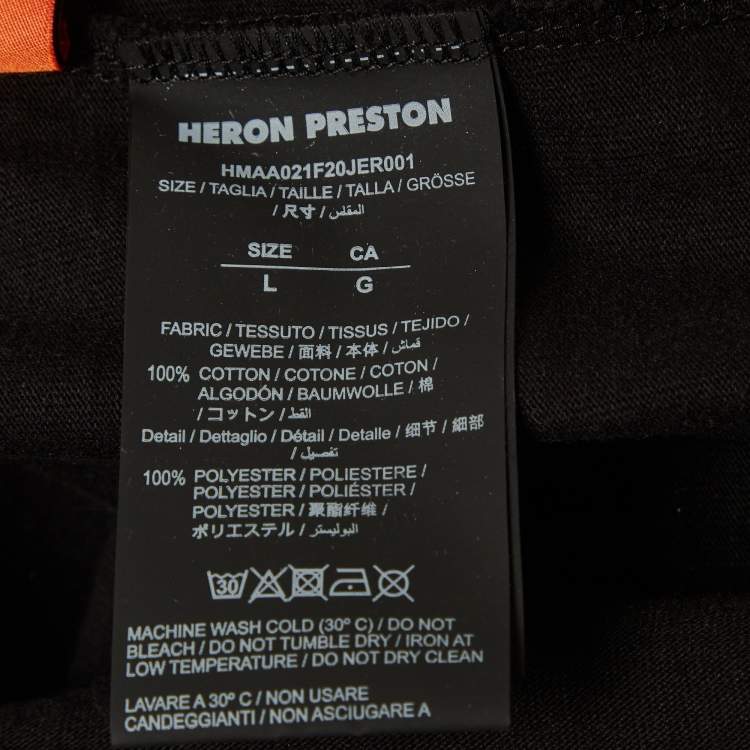 Pre Owned Heron Preston Black Jersey Crewneck T-Shirt L