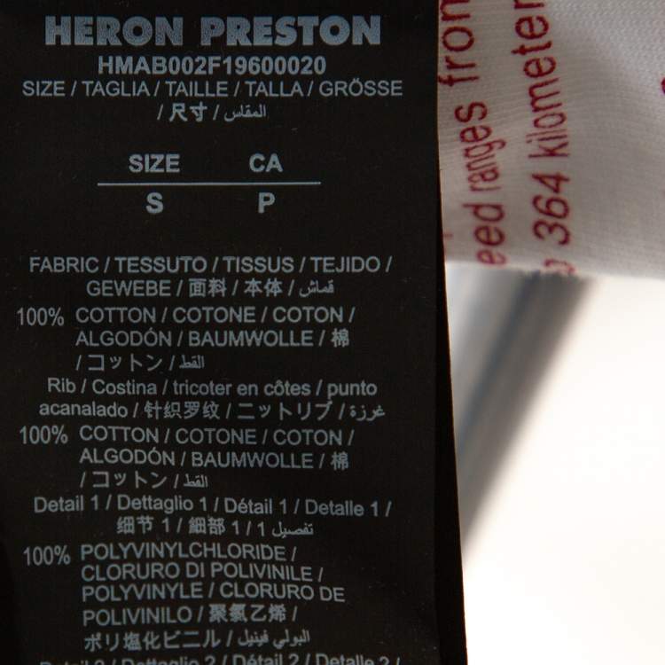 مملوكة مسبقًا Heron Preston White Nasa Facts Print Cotton Jumper S