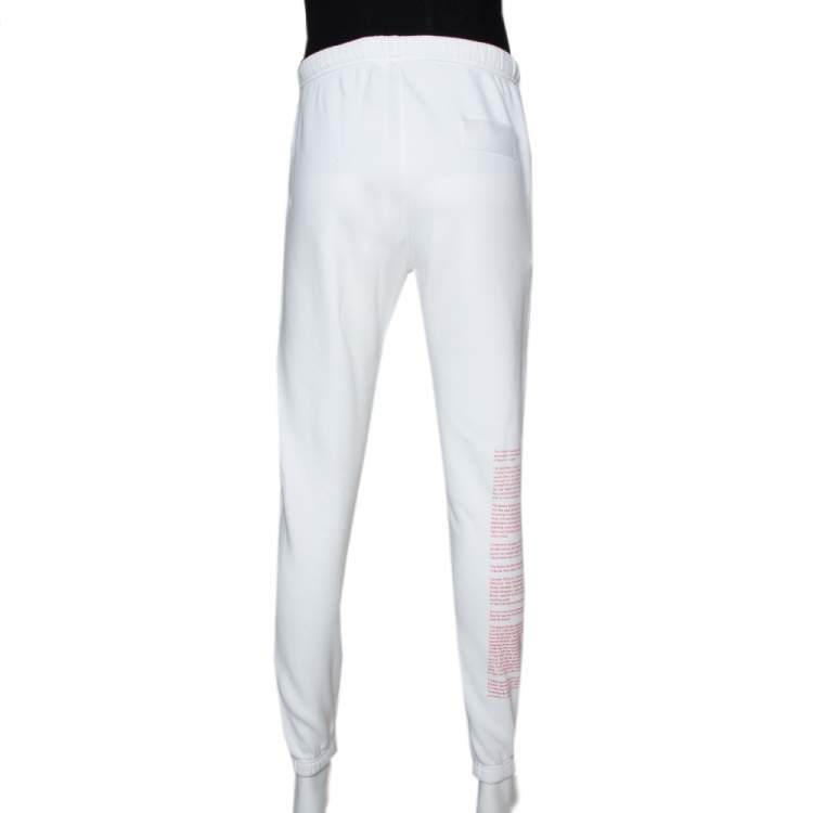 Pre Owned Heron Preston White Knit NASA Track Pants M 