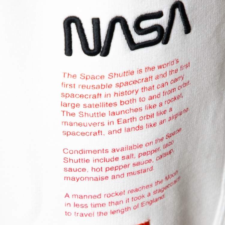 Pre Owned Heron Preston White Knit NASA Track Pants M 