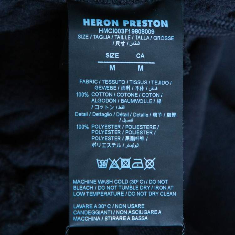 Pre Owned Heron Preston  Black Cotton Knit Elasticized Waist Shorts M