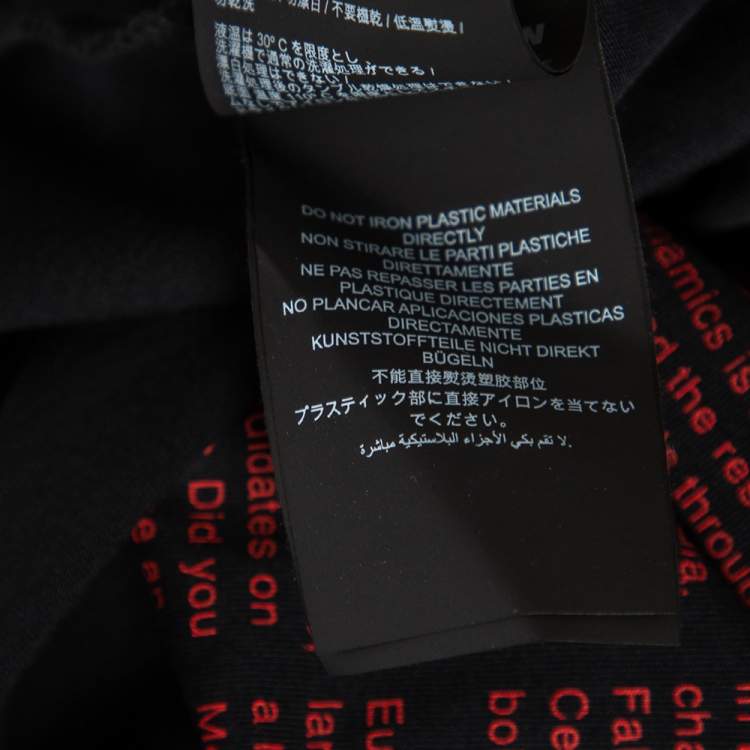 Pre Owned Heron Preston Black Cotton NASA Facts Logo Print Short Sleeve T-Shirt S