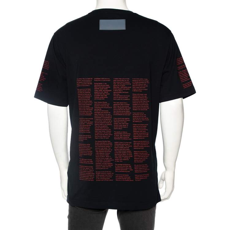 Pre Owned Heron Preston Black Cotton NASA Facts Logo Print Short Sleeve T-Shirt S