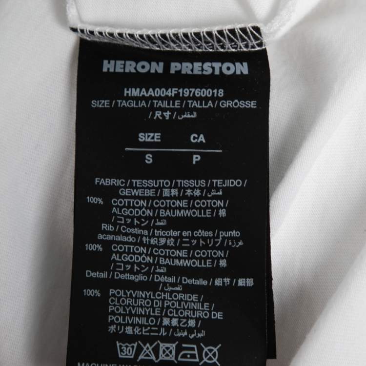 Pre Owned Heron Preston White NASA Print Cotton Short Sleeve T-Shirt S