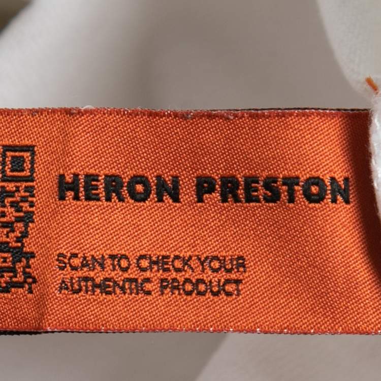 Pre Owned Heron Preston White Cotton Logo T-Shirt M