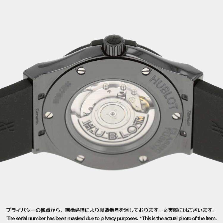 Pre Owned Hublot Black Ceramic Classic Fusion Black Magic 511.CM.1171.RX Men's Wristwatch 45 MM
