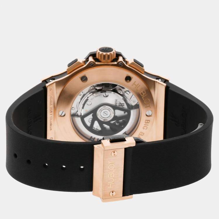 Pre Owned Hublot Black 18k Rose Gold Big Bang 301.PX.1180.RX Automatic Men's Wristwatch 44 mm