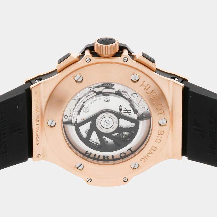 Pre Owned Hublot Black 18k Rose Gold Big Bang 301.PX.1180.RX Automatic Men's Wristwatch 44 mm