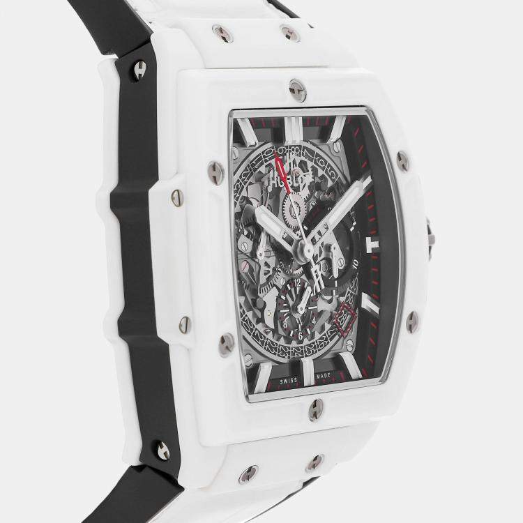 Pre Owned Hublot Skeleton Ceramic Big Bang 601.HX.0173.LR Automatic Men's Wristwatch 45 mm