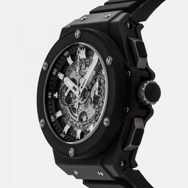 Pre Owned Hublot Black Ceramic King Power 701.CI.0170.RX Automatic Men's Wristwatch 48 mm