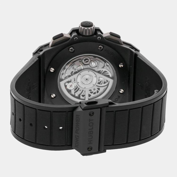 Pre Owned Hublot Black Ceramic King Power 701.CI.0170.RX Automatic Men's Wristwatch 48 mm