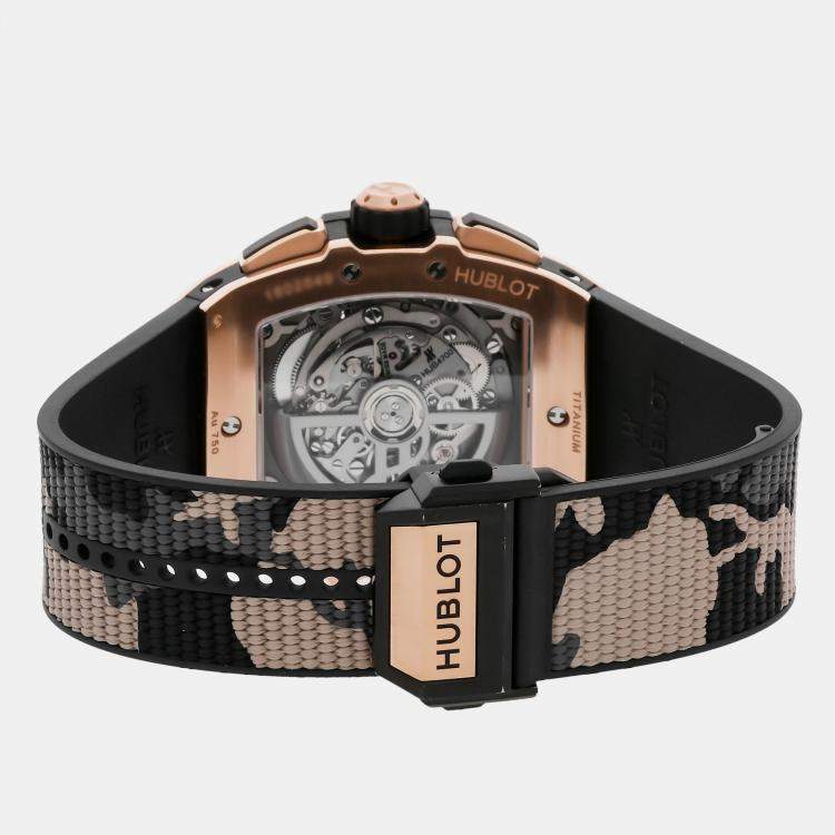 Pre Owned Hublot Silver 18k Rose Gold Big Bang 642.OM.0180.RX Automatic Men's Wristwatch 42 mm