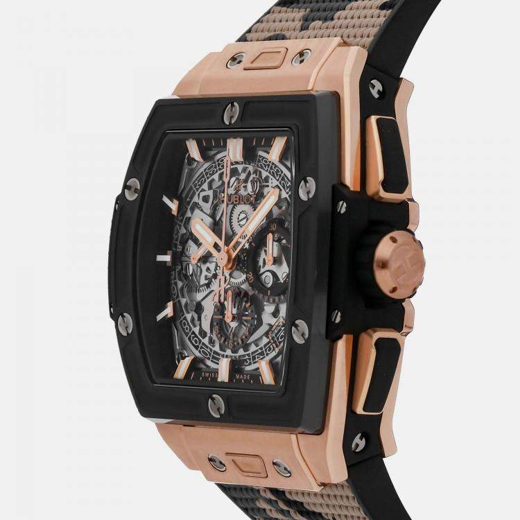 Pre Owned Hublot Silver 18k Rose Gold Big Bang 642.OM.0180.RX Automatic Men's Wristwatch 42 mm