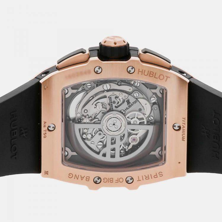 Pre Owned Hublot Silver 18k Rose Gold Big Bang 642.OM.0180.RX Automatic Men's Wristwatch 42 mm