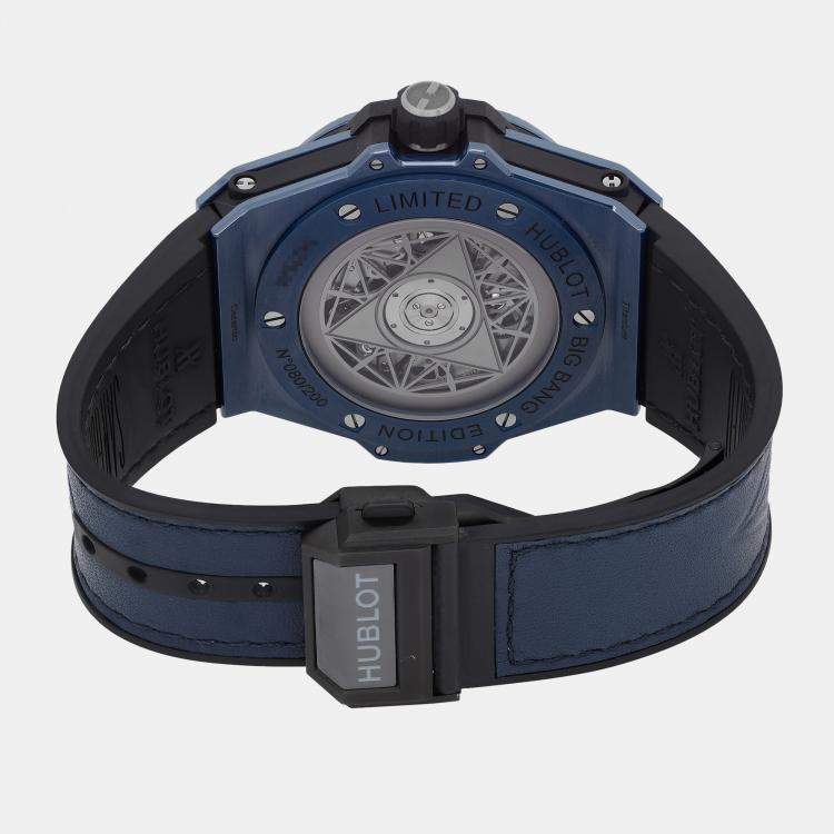 Pre Owned Hublot Blue Ceramic Big Bang Sang Bleu II 415.EX.7179.VR.MXM19 Automatic Men's Wristwatch 45mm